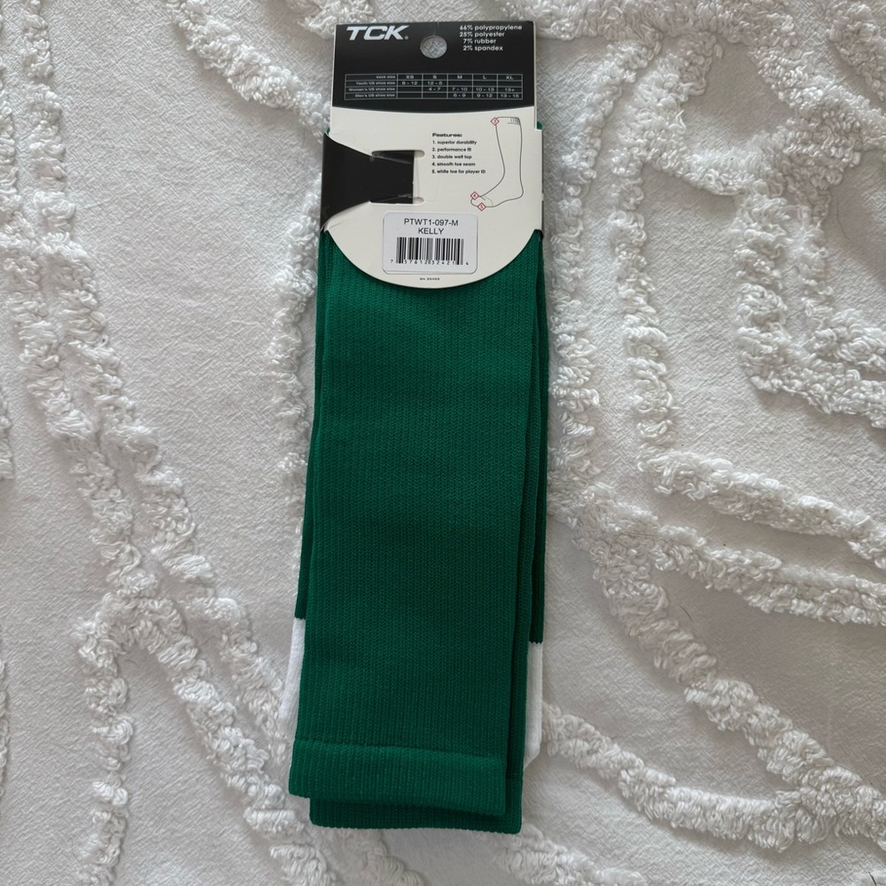 TCK Athletic Unisex Multi-sport Socks Size Medium Kelly Green - Picture 2 of 7